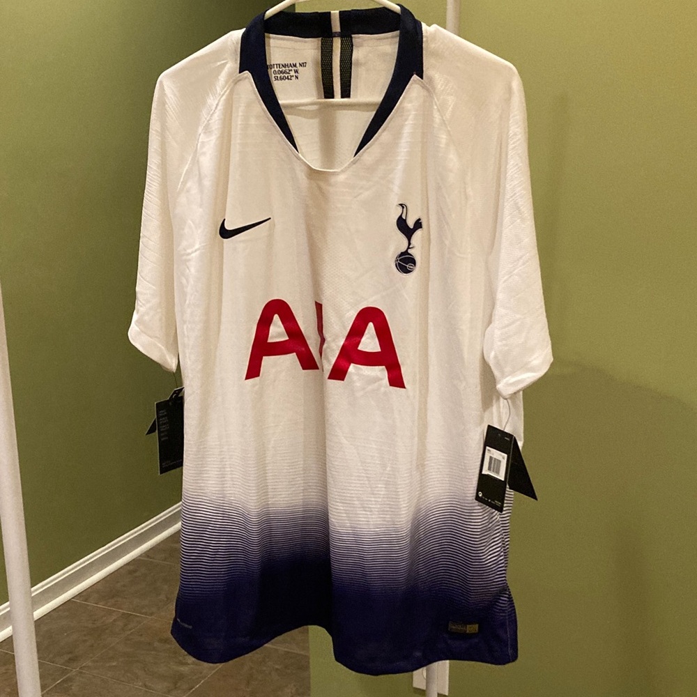 Nike White and Blue Soccer Jersey